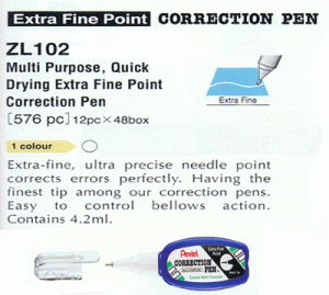 Pentel Extra Fine Correction Pen ZL102