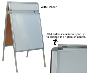 Advertisement & poster stand with header